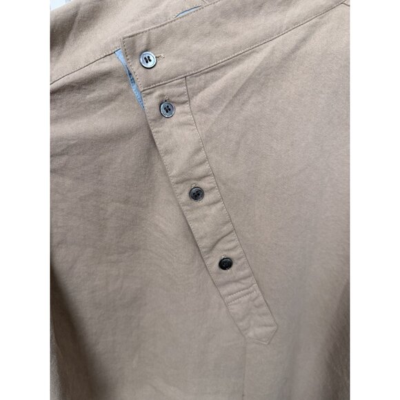 Bozhoa Long Sleeve Asymmetrical Collared Shirt With Blue Accents Japan Cotton - Picture 6 of 6